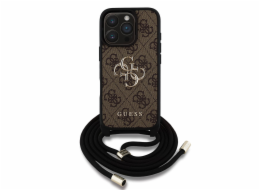 Guess Pouzdro 4G Big Logo Cord Stap Crossbody pro iPhone 16 Pro hnědé