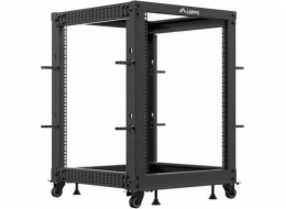 Lanberg Otevřený rack 19   15U 600x600-1100 nastavitelný černý