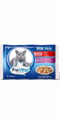 PREVITAL Hovězí a králičí s krůtím v želé - vlhké krmivo pro kočky - 4 x 100g