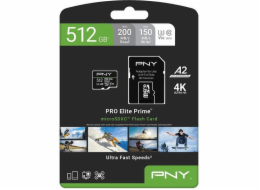 PNY Paměťová karta Elite Prime 512GB microSDXC + SD adaptér