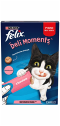 PURINA Felix Deli Moments Salmon - pamlsek pro kočky - 4x10g