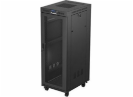 Lanberg 19palcová stojící racková skříň 32U 600x800 s perforovanými dveřmi, LCD, černá (ploché balení)
