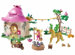 Playmobil Princezna Magie 71838 Útulný vílí domeček a sada figurek zlatého jednorožce