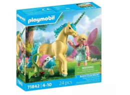 Playmobil Zestaw z figurkami Princess Magic 71842 Jednorożec do kolekcjonowania Sunshine Blossom z wróżką