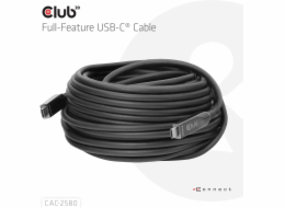 Club3D Kabel USB-C, 10 Gbps, 4K120Hz, 8K60Hz, 60W, Bi-directional, 15m, černá