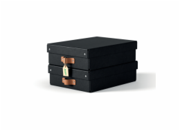 LEITZ úložný box, karton, velikost M nízký, 2 ks černý