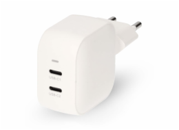 NEDIS síťová nabíječka/ 35 W/ PD 3.0/ rychlé nabíjení/ 1.75 / 2.33 / 2.92 / 3.0 A/ 2x USB-C/ bílá