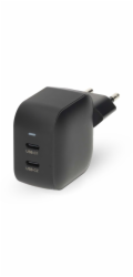 NEDIS síťová nabíječka/ 45 W/ PD 3.0/ rychlé nabíjení/ 2.25 / 3.0 A/ 2x USB-C/ černá
