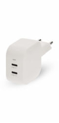 NEDIS síťová nabíječka/ 45 W/ PD 3.0/ rychlé nabíjení/ 2.25 / 3.0 A/ 2x USB-C/ bílá