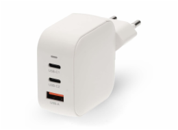 NEDIS síťová nabíječka/ 70 W/ PD 3.0/ rychlé nabíjení/ 1.5 / 2.25 / 2.5 / 3.0 / 3.5 A/ USB-A/ 2x USB-C/ bílá