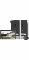 EZVIZ chytrý domácí interkom HP7 2-Entry Kit/ Wi-Fi/ 2048 x 1296/ 7" dotykový monitor/ 2x zvonek/ IP65/ černo-stířbrný