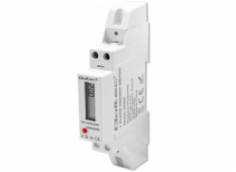 Qoltec Jednofázový elektronický elektroměr | Měřič spotřeby energie na DIN lištu | 230V | 30A | LCD | 1P