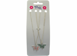 Náhrdelník s kovovým motýlkem 2ks