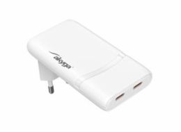 Akyga USB Nabíječka AK-CH-32 2x USB-C PD 5-20V / max. 3.25A 65W Quick Charge 4+ GaN