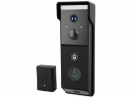 NEDIS Wi-Fi chytrý dveřní videotelefon/ 2x 1920x1080/ 4Mpix/ napájení z baterie/ IP54/ snímač pohybu/ noční vidění/ čern