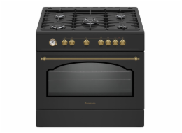 Plynový a elektrický sporák Ravanson Retro KWGE–90AR (černý)