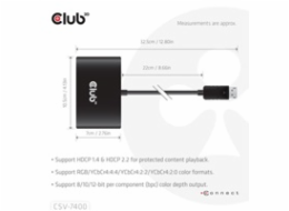 Club3D hub MST (Multi Stream Transport) DisplayPort 1.4 na 4x DisplayPort, Quad monitor, 4x 4K30Hz, 8K30Hz