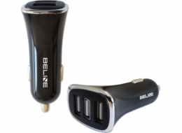 Nabíječka do auta 3xUSB 4A černá