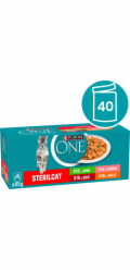PURINA One Sterilcat Beef, salmon, chicken, turkey - mokré krmivo pro kočky - 40x85g
