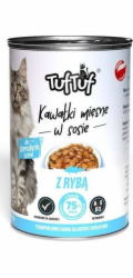TufTuf Tuf Tuf kousky masa s rybou pro kočky konzerva 415g