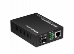 Qoltec Obousměrný převodník médií SWITCH Ethernet 1x RJ45 1x SFP | 1000 Mb/s | 5V