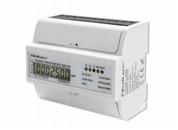Qoltec Třífázový obousměrný elektronický elektroměr | Elektroměr na DIN lištu | 400V | 100A | LCD | 4P