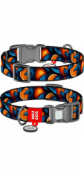 Waudog "Oranges" nylon dog collar with QR code, size M