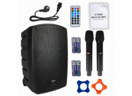 V-TONE BQ12 GO MP3 - aktivní akumulátorová kolona 8" s bezdrátovým mikrofonem a dálkovým ovládáním, černá
