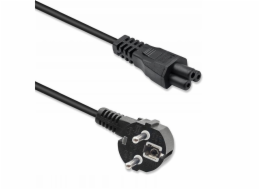 Qoltec Úhlový napájecí kabel SCHUKO | IEC C5 | čtyřlístek | 3x1,0 mm2 | 1,5 m