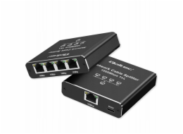 Qoltec Ethernetový rozbočovač mini SWITCH 1x4 RJ45 | 1000Mb/s | USB-C | Hliník