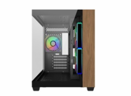 Cooler Master case Elite 481 Wood, mATX, Průhledná bočnice, 3x 120mm ARGB Fan, Černá