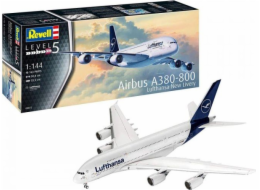 Revell Plastikový model letadla Airbus A380-800 Lufthansa (nový livrej)