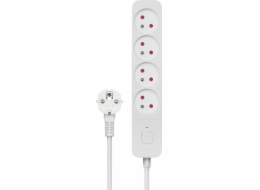 Přepěťová ochrana Savio, prodlužovací kabel, 4 zásuvky, 3 m, bílá (SAVLZ-08)