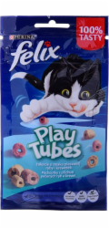 FELIX Play Tubes Fish, Shrimps - suché krmivo pro kočky - 50 g