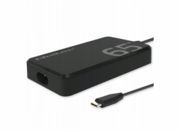 Qoltec 65W GaN super rychlá SLIM nabíječka do zásuvky | PD | 5–20 V | 3,25 A | USB-C 3.1 | Notebook | MacBook | Chytrý telefon | +kabel