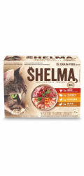 SHELMA with turkey, duck, chicken and beef in sauce - mokré krmivo pro kočky - 12x85g