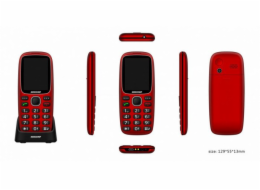 Mesmed Mobilní telefon pro seniory Mescomp MT-166 Edgar Elegant SOS 4G Červený