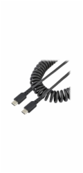StarTech 20in (50cm) USB C Charging Cable, Coiled Heavy Duty Fast Charge & Sync USB-C Cable, High Quality USB 2.0 Type-C Cable, Rugged Aramid Fiber, TPE, 3A, S20, iPad, Pixel - Durable Male to Male US