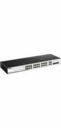 D-Link DGS-1210-28 28-port Gigabit Smart+ Switch, 24x GbE, 4x RJ45/SFP, fanless