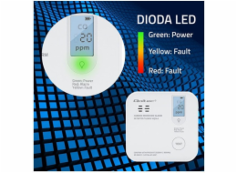 Qoltec Czujnik tlenku węgla z baterią | alarm 85dB | LED