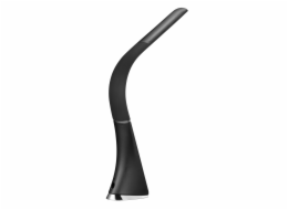 IMMAX LED stolní lampička Leather/ 6,5W/ 300lm/ 5V/1A/ 3 barvy světla/ flexibil. rameno/ možnost vypnutí LCD/ USB/ černá