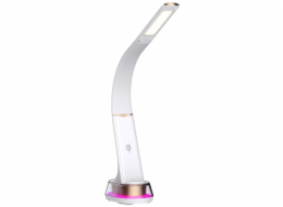 IMMAX LED stolní lampička CORELLA/ Qi nabíjení/ 7W/ 5V/2,1 A/ RGB podsvícení/ stmívatelná/ USB/ bílá + zlaté prvky