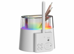 IMMAX LED stolní lampička FRESHMAN s RGB podsvícením/ 10W/ 350lm/ 5V/2A/ držák na tužky/ bílá