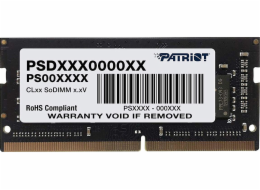 Patriot Paměť pro notebooky Signature, SODIMM, DDR4, 8GB, 2133MHz, CL15 (PSD48G213381S)