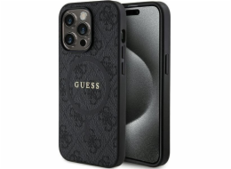 Guess Guess GUHMP15LG4GFRK Pevný kryt pro iPhone 15 Pro 6.1 černý/černý, kolekce 4G, kovové logo, MagSafe