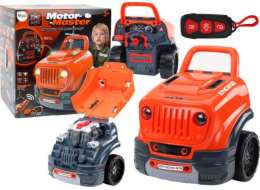 LeanToys Sada Workshop pro demontáž motoru auta, oranžová