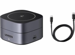 Ugreen W256 2v1 Qi indukční nabíječka pro iPhone, AirPods, 20W (černá) + 1m kabel USB-C na USB-C