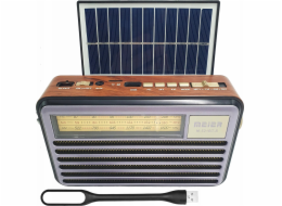 Vega Přenosné rádio LIWA RETRO se solárními panely, FM, BLUETOOTH, USB, SD, AUX, USB lampa, LX521BTS>