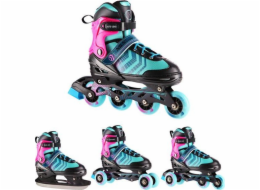 Nils Extreme Kolečkové brusle NH18192 s vyměnitelným běžcem, nastavitelné, tyrkysové, velikost 29-33