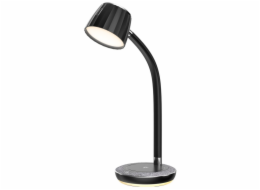 IMMAX LED stolní lampička PERLA/ Qi nabíjení/ 18W/ DC 12V/1,5A/ 270lm/ černo-šedá/ kovový detail